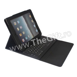 Husa piele cu tastatura Bluetooth pentru iPAD
